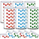 Teling 600 Pack Neon Star Wristbands Paper Wristbands for Events Adhesive Event Bands Arm Bands for Events Party Favor Bracelets for Birthday Wedding Neon Glow Party(Blue, Red, Green)