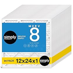 Simply 12x24x1 Air Filter, MERV 8, MPR 600, 24