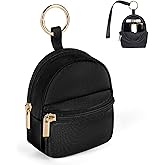 Playexen Mini Backpack Keychain, Cute Cosmetic Bag for Purse, Small Coin Pouch Lipstick Bag for Girls Women Daily Use (Black)