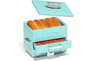 Nostalgia Extra Large Diner-Style Steamer, 20 Hot Dogs and 6 Bun Capacity, Perfect for Breakfast Sausages, Brats, Vegetables,