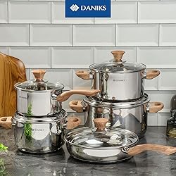 Daniks Oslo Stainless Steel Saucepan with Glass