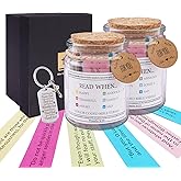 2 Pack Bible Verses Jar, Thanksgiving Gift, Christian Gifts for Women, Christian Bible Verses Scripture Prayer Cards, Christmas Gift, Birthday Gifts for Women Men, Hope Jar with Key Chain