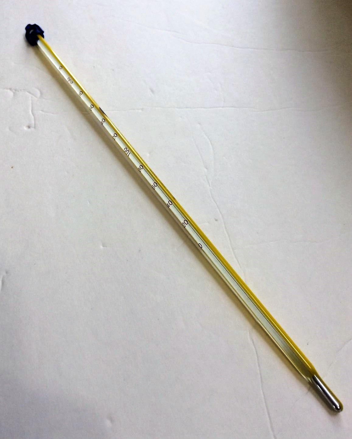 Glass Lab Thermometer 0220 Degree Fahrenheit w/ Case Least Count 1.0 Size Inspection & Test Plus