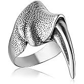 HZMAN Dragon Claw Ring for Men Stainless Steel Gothic Punk Brawny Claw Ring Halloween Jewelry Gift