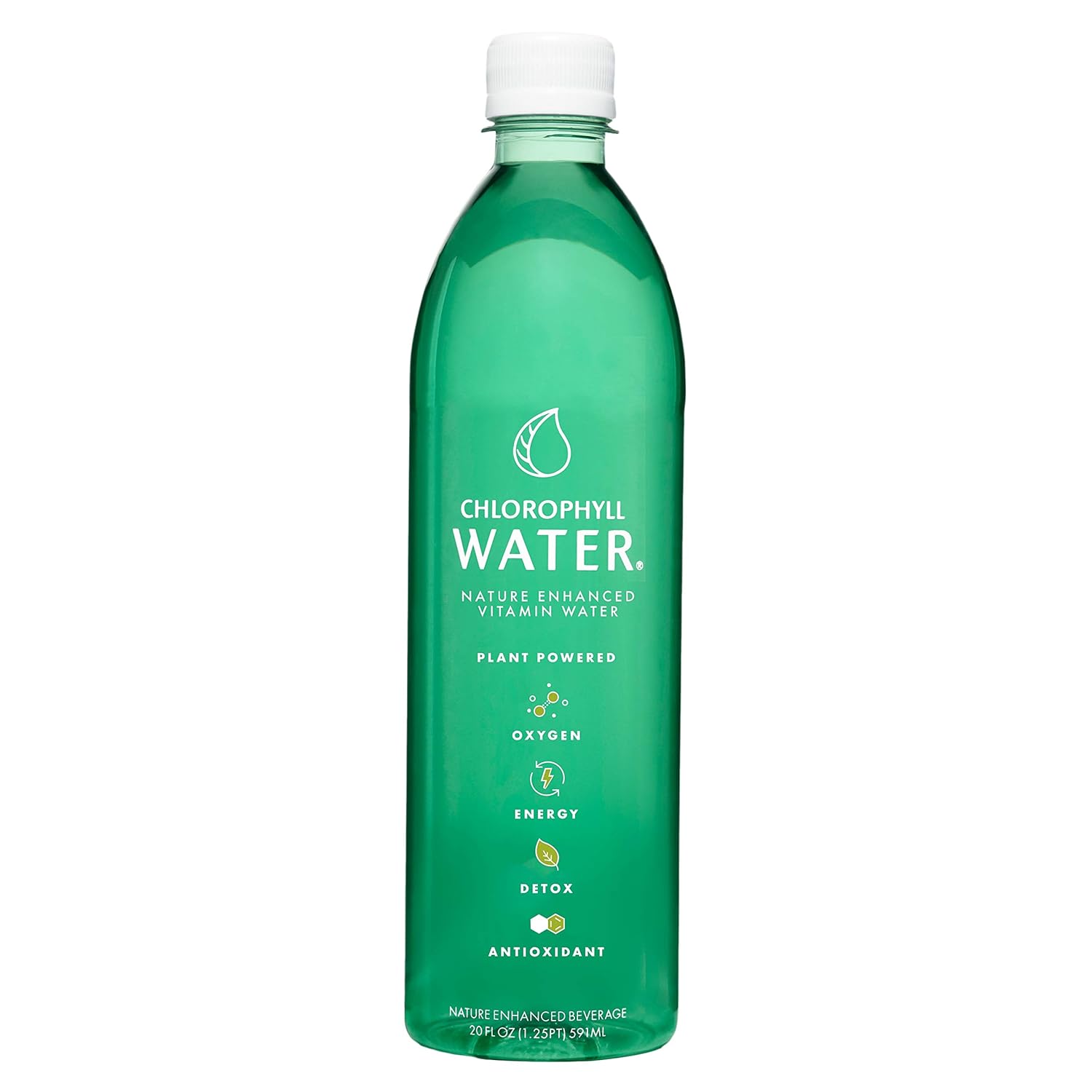 Chlorophyll Water: Nature Enhanced Vitamin Water For Energy, Detox, Antioxidants, Liquid Chlorophyll, Purified Water with Vitamins A, B12, C & D, Zero Calories, 20oz (Case of 12)