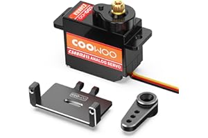 COOWOO RC Servo, Steering Servo with Servo Mount and Servo Horn Upgrade Parts for 1/24 SCX24 RC Crawler Cars Complete Upgrades, Black