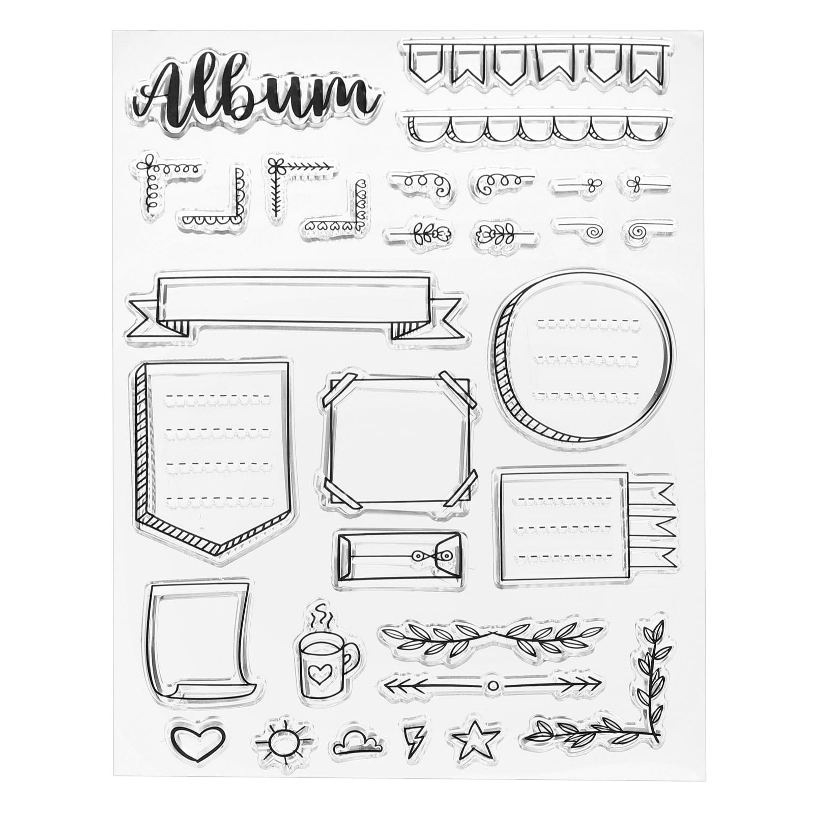 PATIKIL Transparent Silicone Stamps, 1 Pcs T1930 Margin Clear Stamps for Card Making Decoration DIY Scrapbooking Embossing Album Decor Craft, Clear
