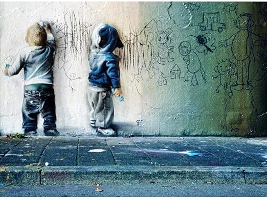 Impresion De La Lona Del Arte De Banksy Guarderia Para Ninos Arte