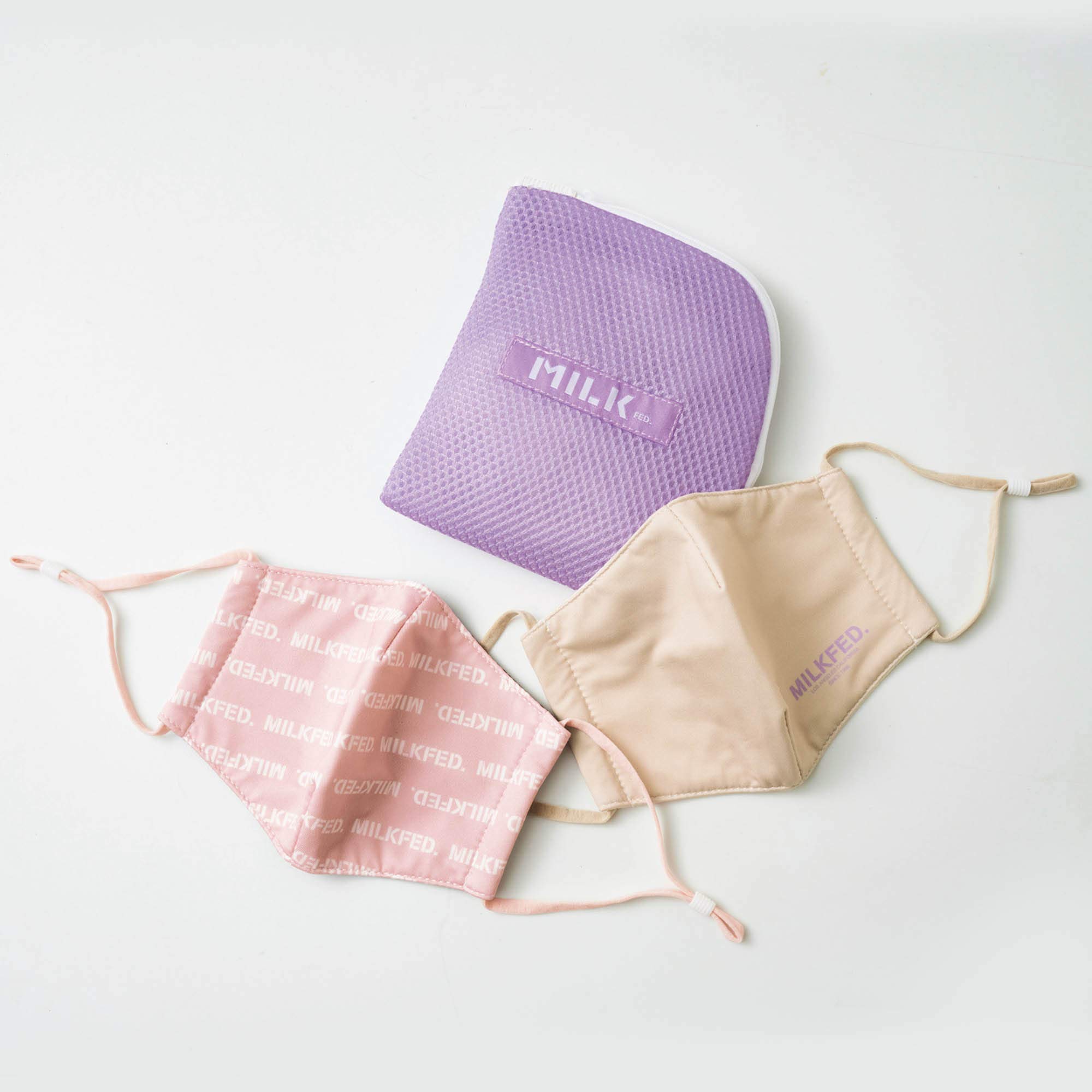 mini(ミニ)2021年2月号/雑誌付録 MILKFED.特製 美肌コラーゲンマスク＆あったか温感マスク＆ウォッシャブルポーチ