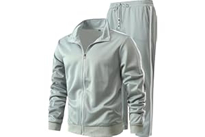 GXAMOY Men's Athletic 2 Pieces Tracksuit Casual Full Zip Jogging Sweat Suit Workout Sports Set Sportswear