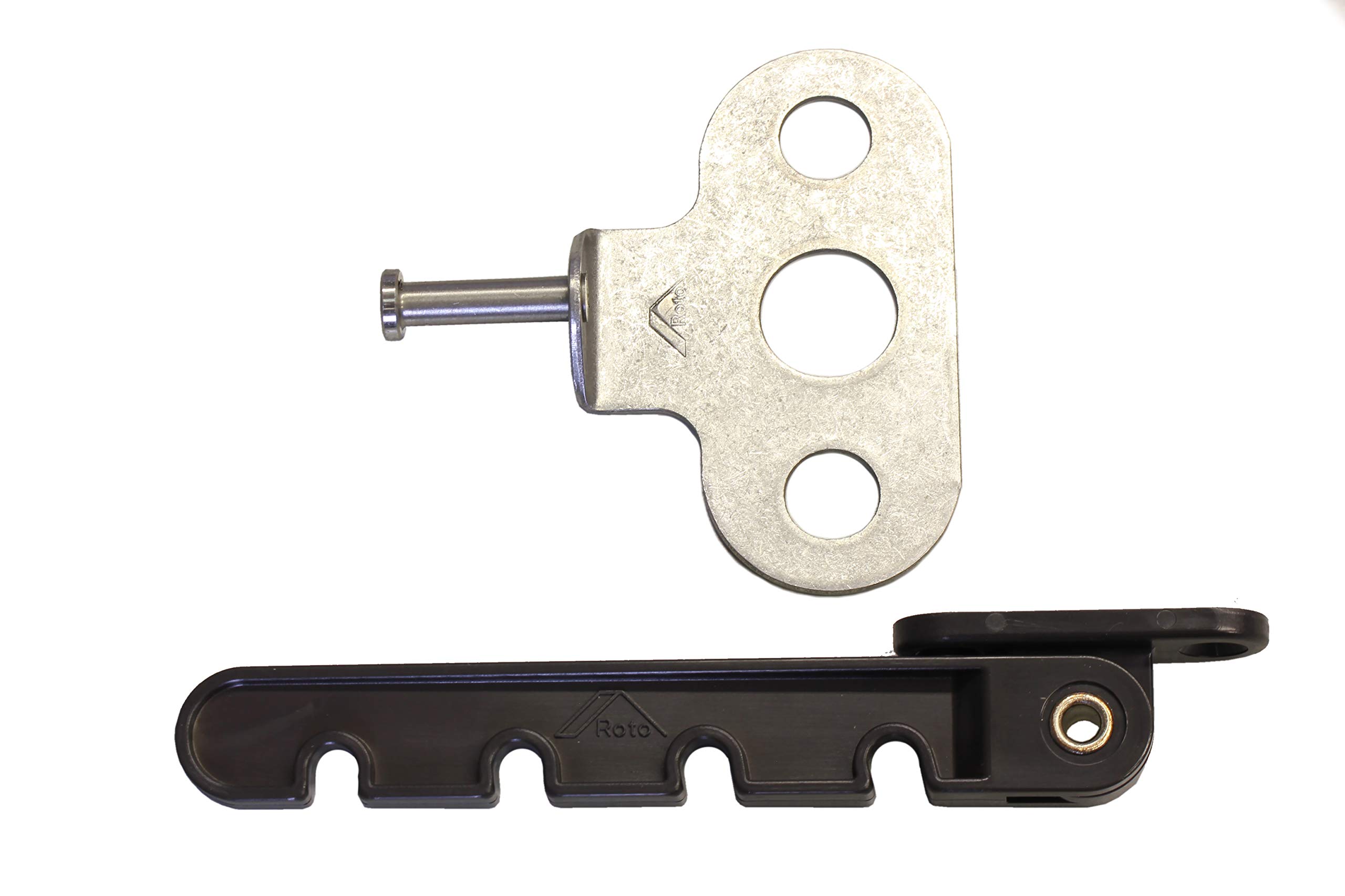 Roto Original Rotation/Tilt Limiter with Angle, Grey-Brown