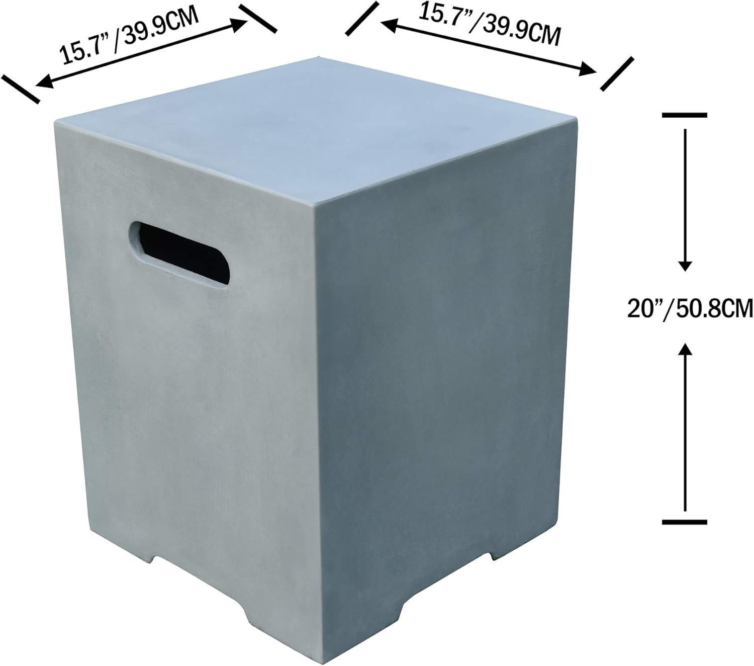 Fire Pits Outdoor Fireplaces Grey Color Matching For Granville Fire Table Elementi Propane Tank Cover Square For Outdoor Firepit Security Cover 20lbs Tank Backyard Side Table Patio Lawn Garden