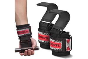 WYOX Weight Lifting Hooks for Men & Women (Pair) – Heavy Duty Wrist Support Straps with Hooks for Deadlifts, Pull Ups, Shrugs – Gym Lifting Straps with Grip Assist for Weightlifting & Strength Training