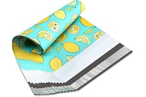 UCGOU Poly Mailers 6x9 Inch Lemon 100 Pack Patterned #1 Shipping Bags Mailing Envelopes Self Seal Waterproof and Tear Proof Boutique Postal Small Business for Jewelry and More