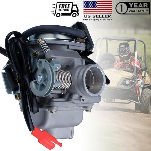 GLENPARTS 24mm Carburetor FOR Roketa GY6 150 150cc Carb Go Kart - Main Image