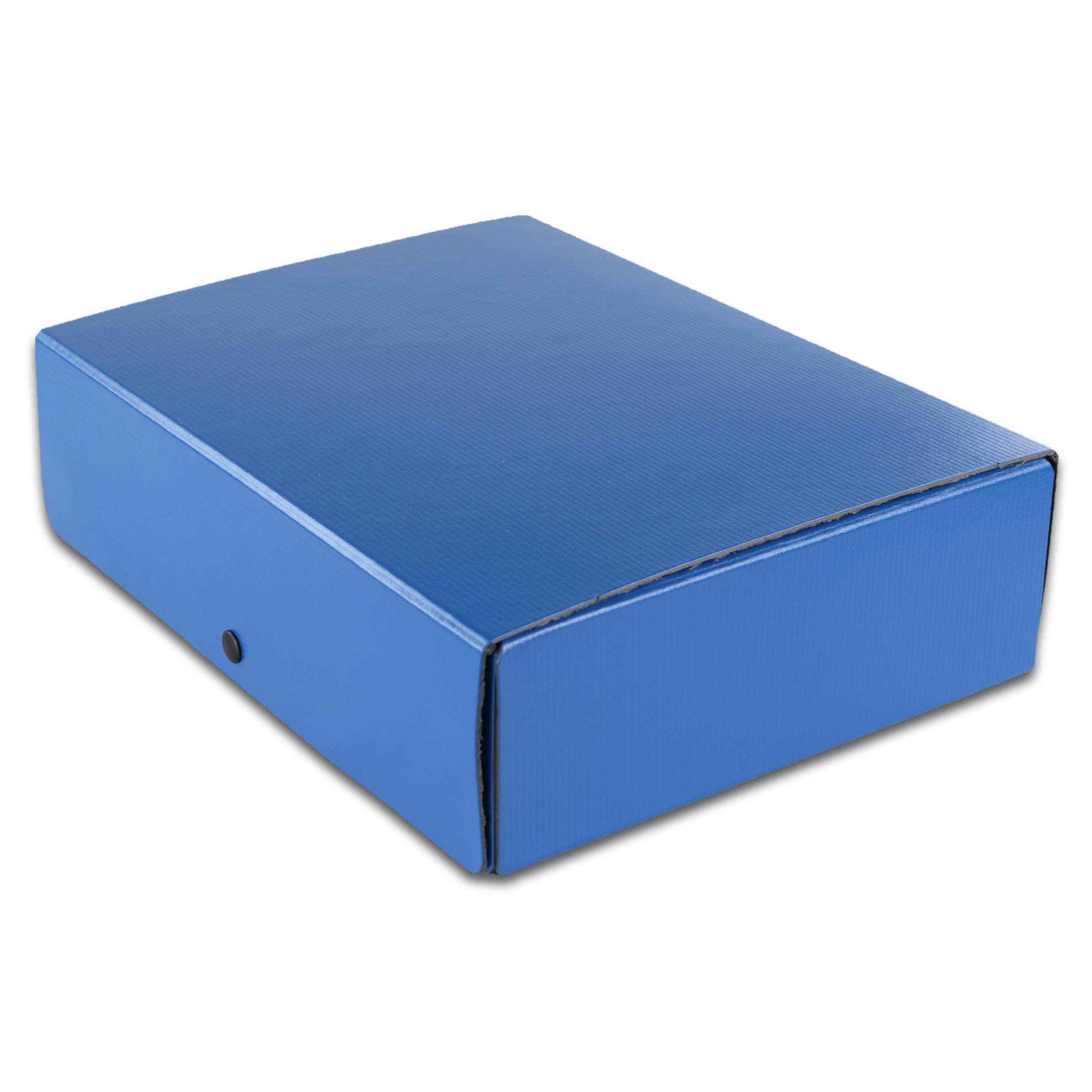 Elba 400000992 Box File with Push Button Fastening 1 cm for Approx 80 DIN A4 Pages 3 Flaps Label Black Capacity: 8 cm, for Approx. 780 DIN A4 Pages Blue