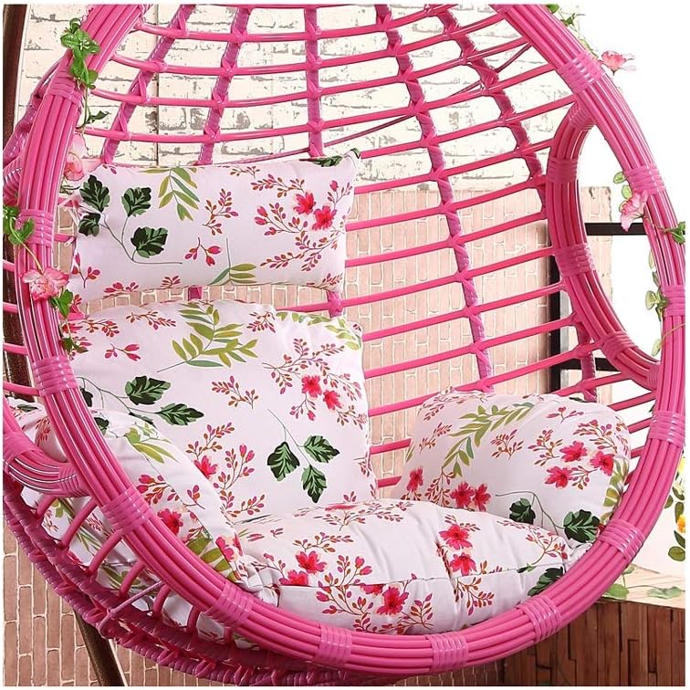 Thick Padded Bed Recliner Relaxer Chair Seat Cove Swing Basket Cushion，furniture Outdoor Patio Wicker Hanging Basket Swing Chair Tear Drop Egg Chair With Cushion And Stand,red