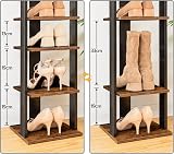 HOOBRO Tall Shoe Rack Vertical Organizer 8-Tier Narrow Rustic Brown EBF07XJ01G1 view 5