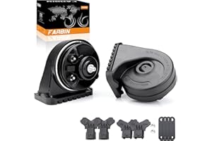 FARBIN Car Horn Compatible with Hyundai/Kia. 12V Waterproof Auto Horn Loud High/Low Tone Electric Snail Horns with Protective Grill (black horn with plug for Hyundai)