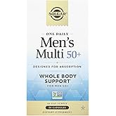 Solgar One Daily Men's Multi 50+ Whole Body Support for Men 50 and Older Highly Absorbable Delayed Release Heart, Energy, Stress, Muscle, Bone, Prostate Support Vitamin 60 Vegan Capsules, 60 Servings