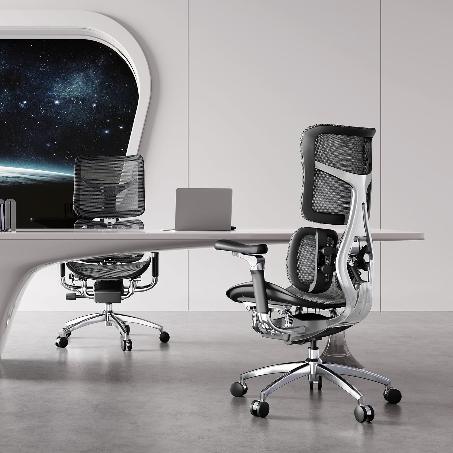 SIHOO Doro S300 Ergonomic Office Chair with Dual Dynamic Lumbar Support,Home Office Computer Chair, 6D Coordinated Armrests, Adjustable Rolling Chair (Black) - Image 2