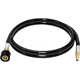 Flame King RV, Van, Trailer, Dual Quick Connect Hose, LP Gas Only, 72 Inch, 1/4 Inch ID - 100395-72 , Black