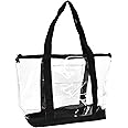 DALIX Clear Shopping Bag Security Work Tote Shoulder Bag Womens Handbag