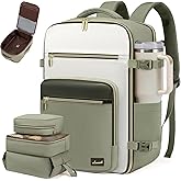 LOVEVOOK Travel Backpack For Women,40L Carry On Backpack Flight Approved,TSA Personal Item Travel Bag Fits 17 Inch Laptop,Business Weekender Overnight Daypack with Back Pad and Chest Buckle,Cubes