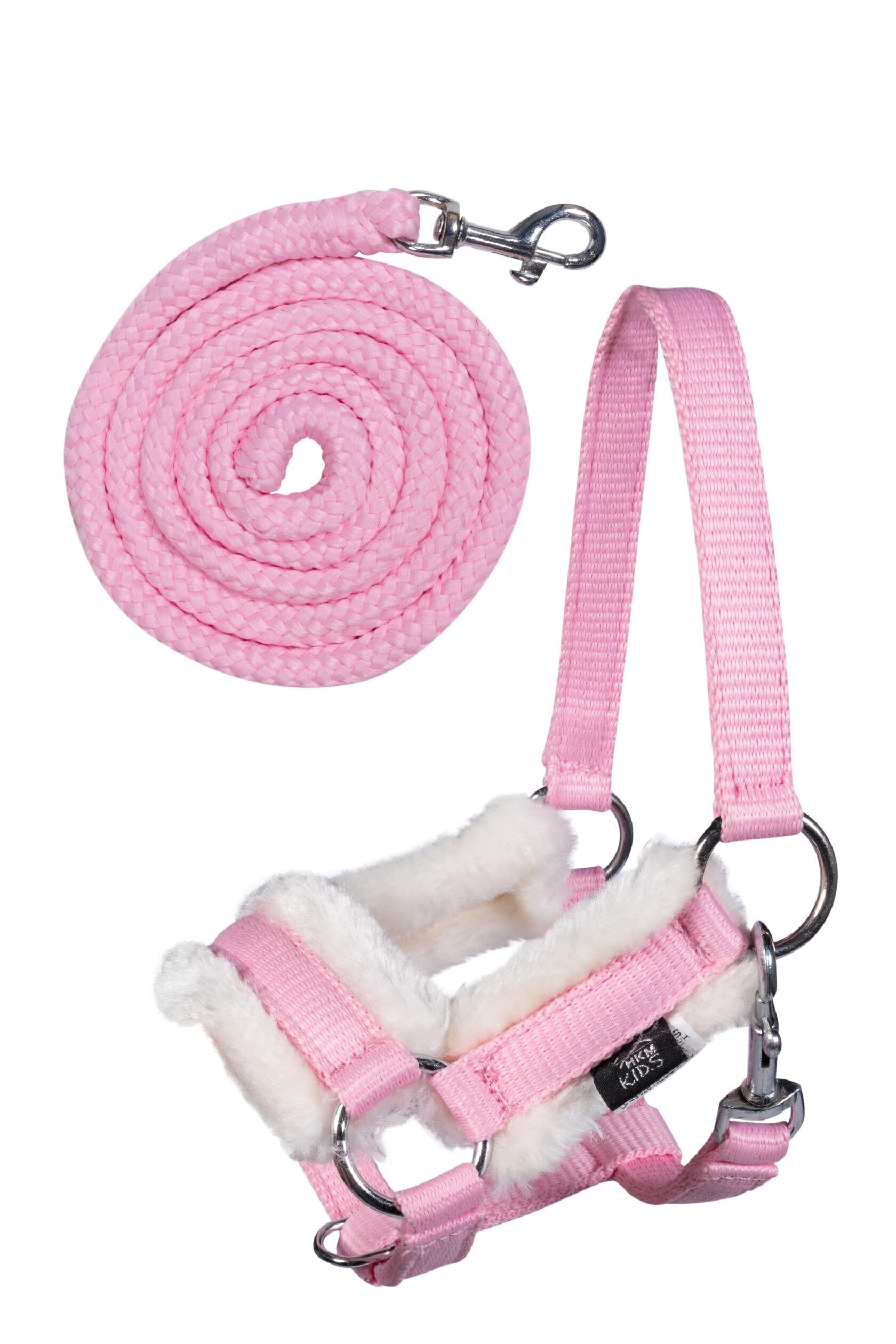 HKM Kids Halter and Rope-13751 Pink One Size