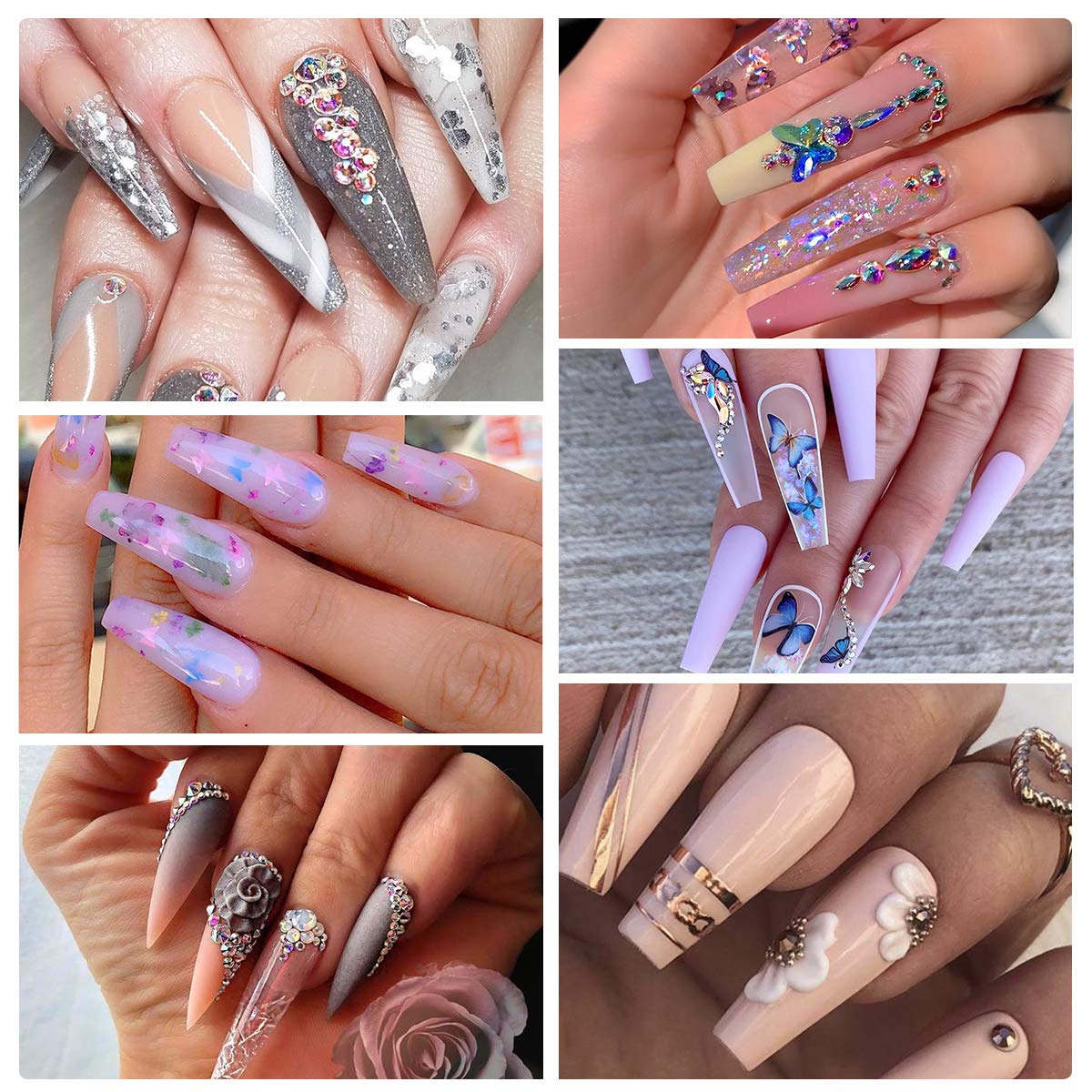 Acrylic Nail Kit Set, Acrylic powder Shiny Glitter Nail Art Decoration Professional DIY Gel Nail Kit Manicure Set with Nail Dryers: Beauty