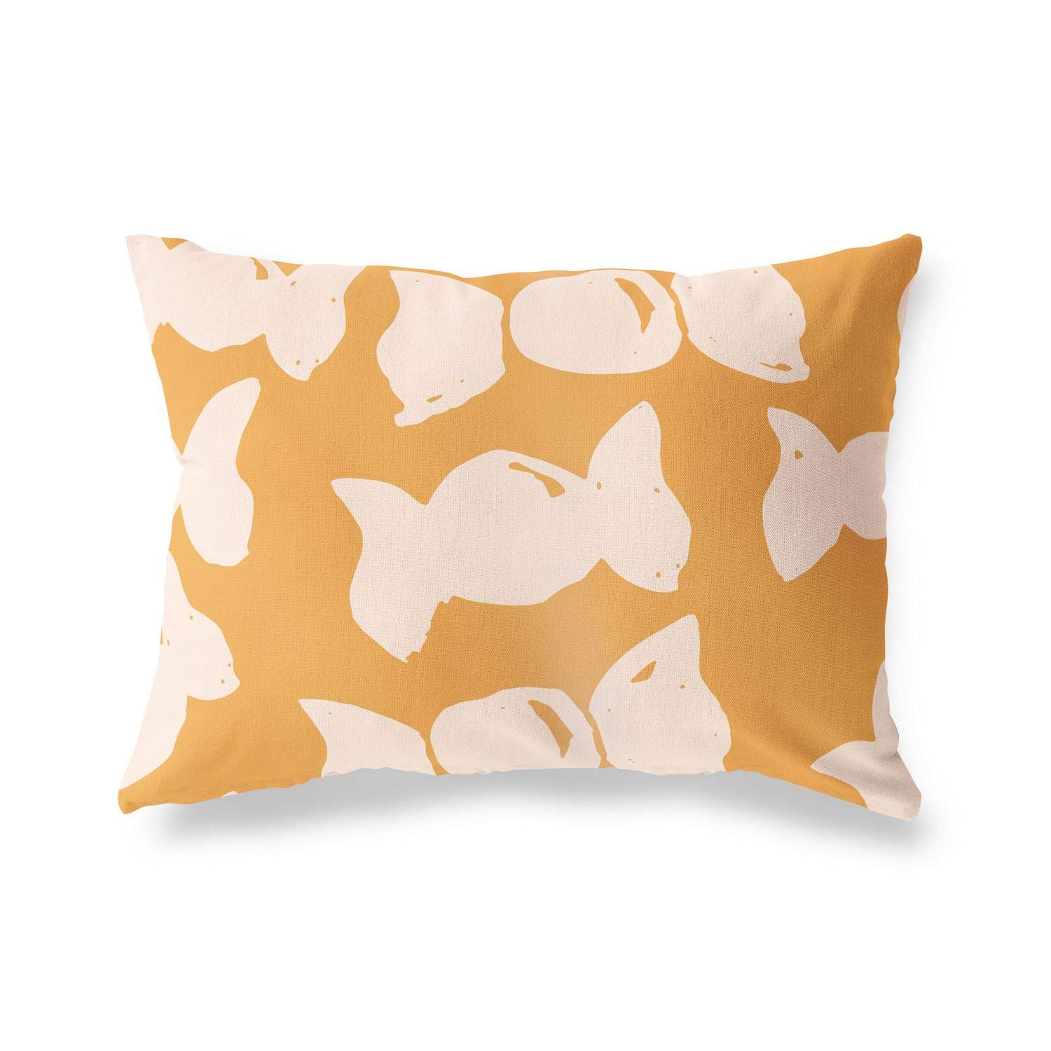 BonaMaison Decorative Cushion Cover, Orange-Off White Throw Pillow Covers, Home Decorative Pillowcases for Livingroom, Sofa, Bedroom, Size: 45X60 Cm - Designed and Manufactured in Turkey