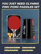 Glymnis Table Tennis Set with Retractable Net Bats Balls Storage Bag view 9