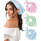 AWAYTR Triangle Head Scarf Hair Bandanas for Women Bandana Headband Scarf Tie-Back Head Coverings Headscarf for Girls
