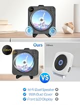 Arafuna Portable Bluetooth CD Player w/ FM Radio, Speakers, Remote, AUX, USB - view 6
