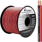 TYUMEN 100FT 14/2 Gauge Red Black Cable Hookup Electrical Wire LED Strips Extension Wire 12V/24V DC, 14AWG Flexible Extension Cord for LED Ribbon Lamp Tape Lighting