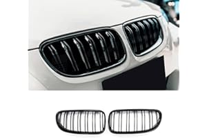 BLWGROW Front Kidney Grille Compatible with 3 Series E92 E93 LCI Coupe 2011-2013 328i 335i Not For M3 Double Slats Grill Gloss Black