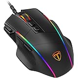 PICTEK Ergonomic Wired Gaming Mouse, 8 Programmable Buttons , 5 Levels Adjustable DPI up to 8000, Wired Computer Gaming Mice