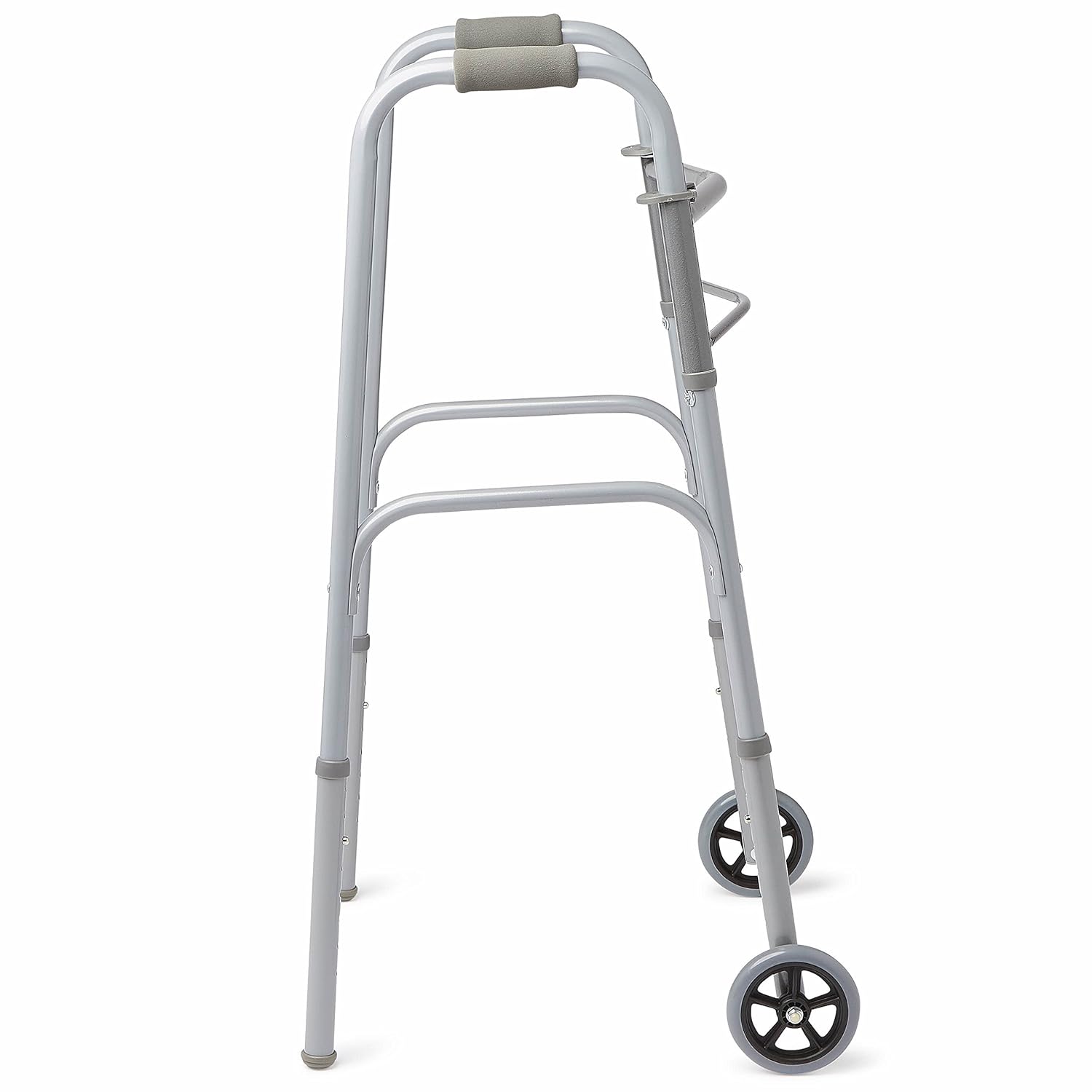 Medline Easy Care Two-Button Folding Walkers with 5" Wheels: Industrial & Scientific