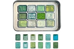 Vibhgtf Glitter Watercolour Paints - 12 Colour Painting Set for Kids and Beginners | Shimmering Painting Box for Home, School