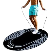 Jump Rope Mat Outdoor Indoor,Oval 52'' x 36'' Non-slip Fitness Exercise Mat | dofopo 5mm Shock Absorption Extra Thick Design, Suitable for Home Gym Floor, Concrete Jump Roping Navy Blue