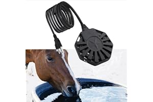 500W Livestock Water Heater - Thermostatic Control Farm De-icer for 50 Gallon Horse Water Trough Tank, Aluminum PTFE Submersi