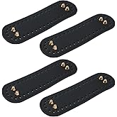 Semetall 4Pcs Pu Leather Bag Bottom for Crochet,Bottom Shaper Pad Bag Cushion Base with Holes for Handbag for DIY Knitting Bag Handmade Purse Tote Handbag Making,7.08"×1.9"