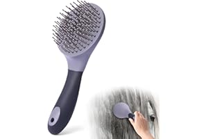 UYLKM Equine Mane & Tail Combs Horse Brush Shedding Brush Grooming Tool for Horse (Gray)