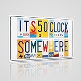 It’s 5 O’Clock Somewhere All-Aluminum Metal Sign – Vintage License Plate Style Wall Decor for Home Bar, Patio, Poolside, Beach, Restaurant, Party Decorations – 8 x 12 Inch