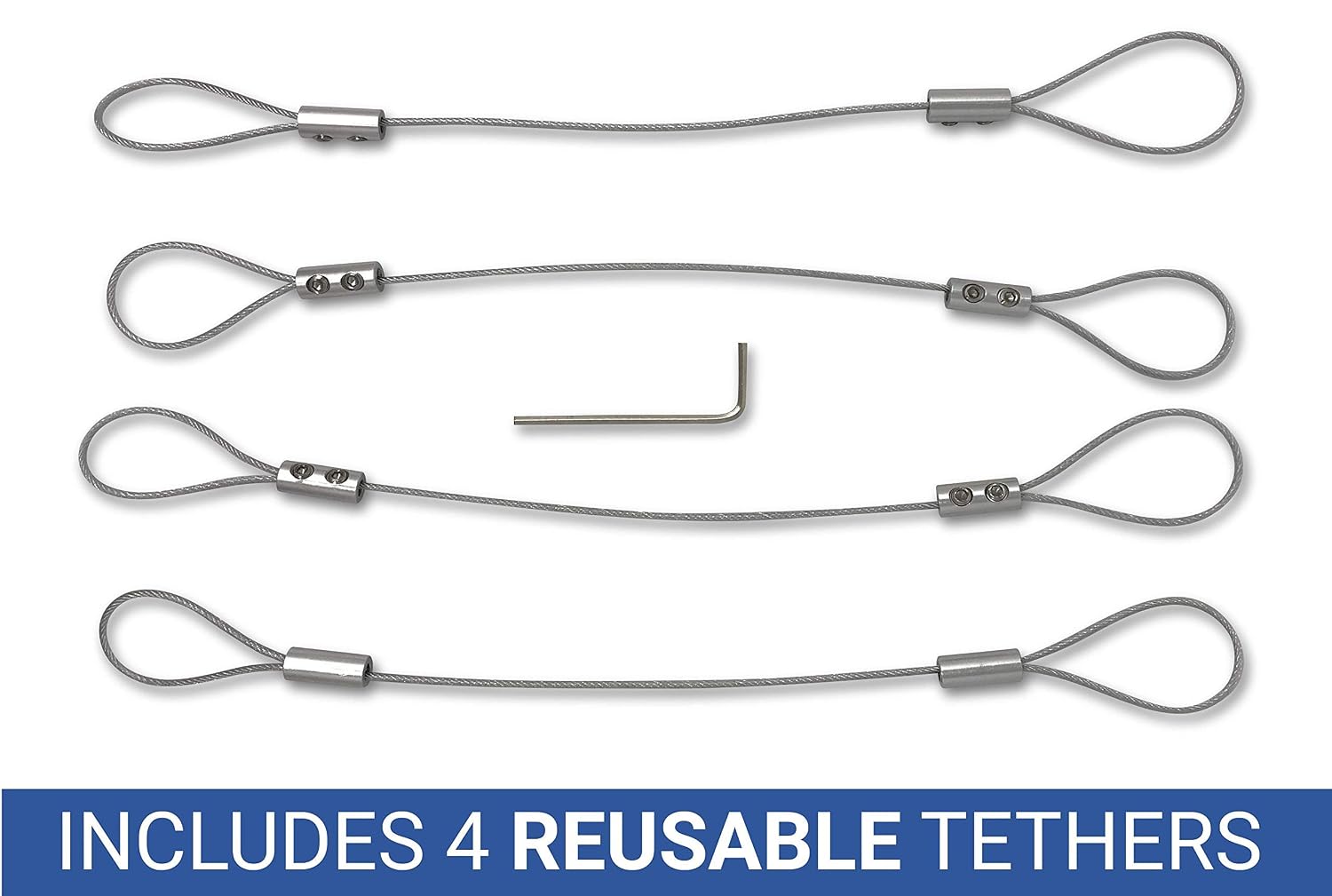 CableTethers TetherClamp (4 Pack) - Reusable, Adjustable, Cable Tether, Mac Adapters, VGA Adapters, Conference Room Equipment - Image 3