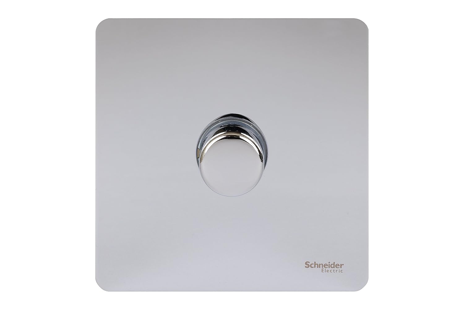 Schneider Electric Ultimate Screwless Flat Plate, Single Rotary 2 Way Dimmer Light Switch, Main and Low Voltage, 400W/VA