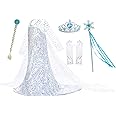 Luxury Princess Dress Costumes with Shining Long Cape Girls Birthday Party