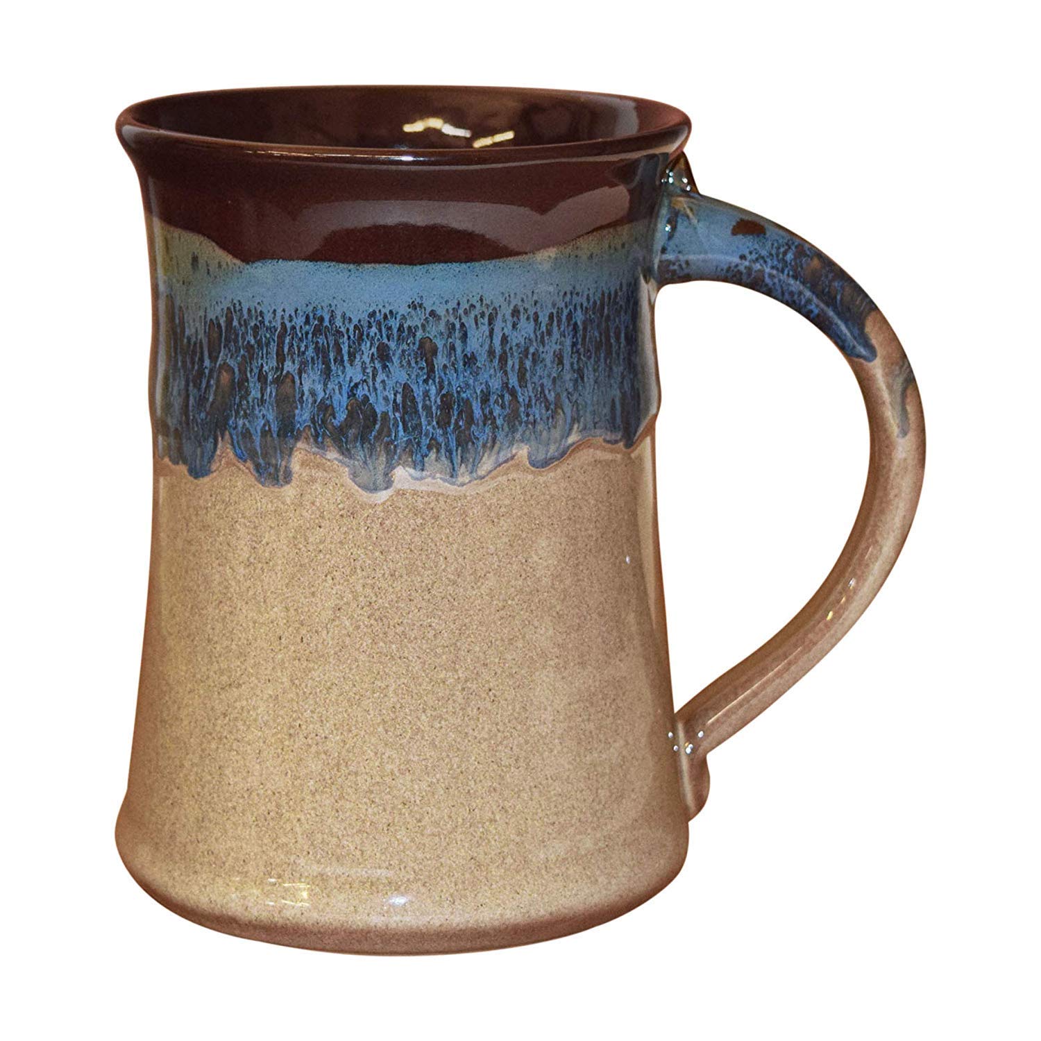 Clay in Motion Handmade Pottery Large Ceramic Coffee Mug 20 Oz - Chocolate Mudslide