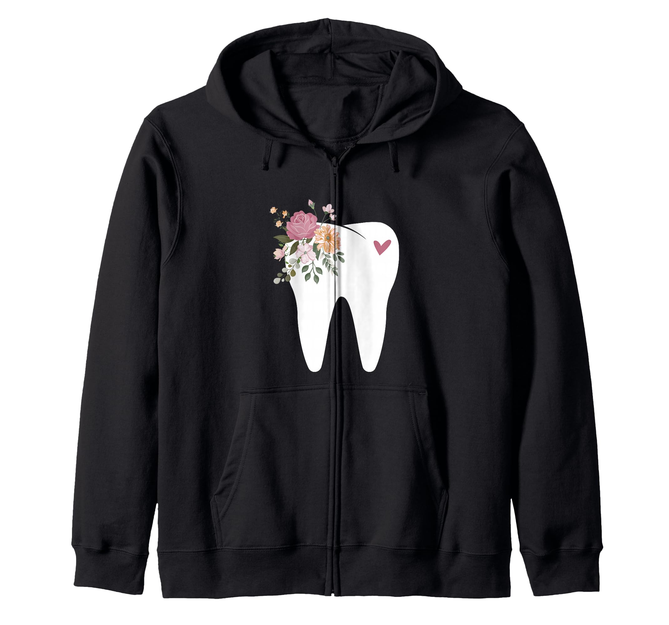 Dentist Dental Assistant Oral Hygienist Tooth Flower Zip Hoodie