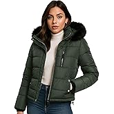 Steve Madden Womens Puffer Winter Coats - Cropped Wind & Water Resistant Insulated Quilted Jackets Winter with Faux Fur Coat
